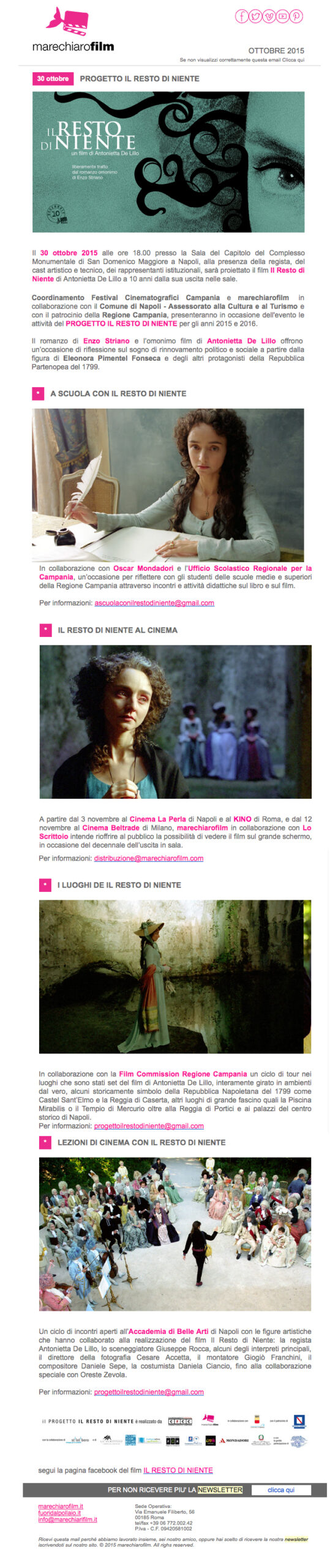 Newsletter IL RESTO DI NIENTE ottobre 2015
